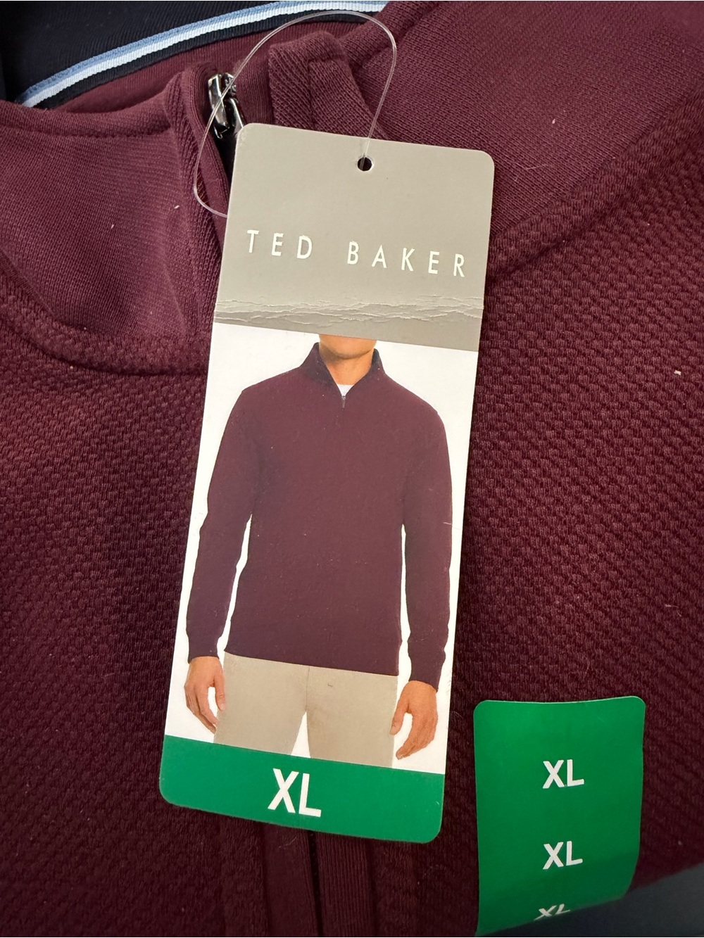 Ted Baker Men’s Burgundy Full-Zip Sweater